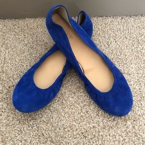 J. CREW Suede Blue Ballet Flats